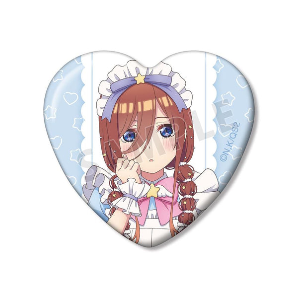 『五等分の花嫁*』描き下ろし 中野三玖 メルヘンメイドver. ハート型缶バッジ