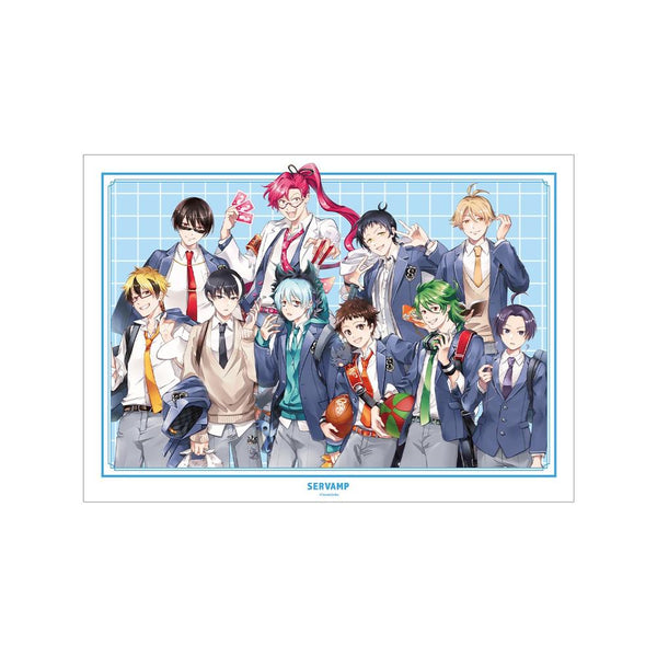 『SERVAMP-サーヴァンプ-』田中ストライク先生 描き下ろし 集合 学園風ver. A3マット加工ポスター
