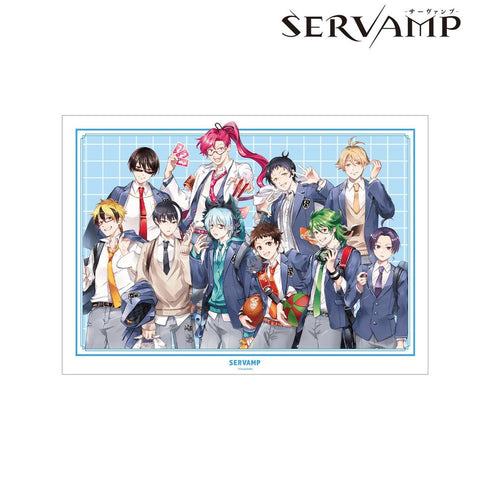『SERVAMP-サーヴァンプ-』田中ストライク先生 描き下ろし 集合 学園風ver. A3マット加工ポスター