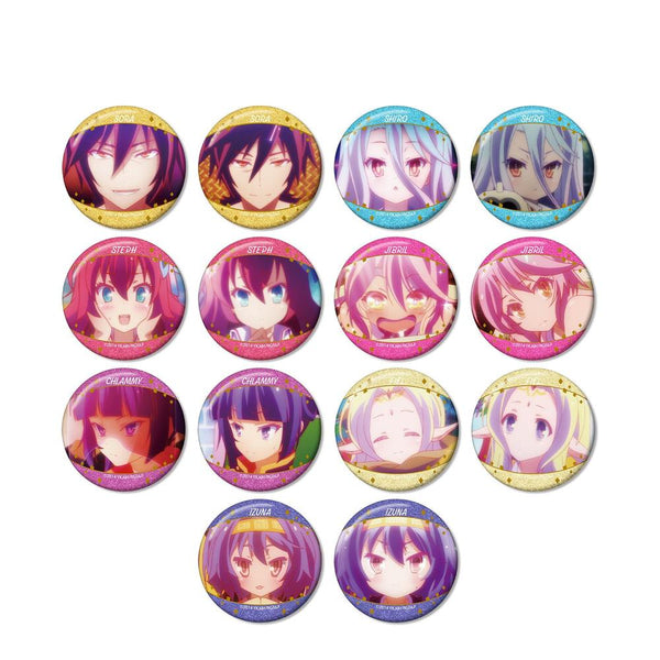 "No Game No Life" Trading Card Scene Glitter Pin Badges (Sold by the box)