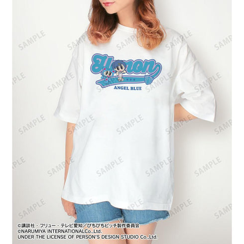 『ぴちぴちピッチ』ANGEL BLUEコラボ 描き下ろし 宝生 波音 着用 BIGシルエットTシャツユニセックス