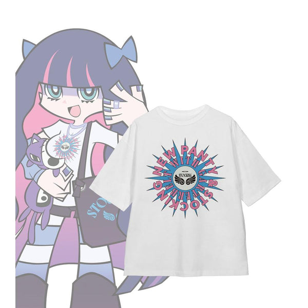 《New PANTY & STOCKING with GARTERBELT》全新繪製 絲襪 模特兒版 穿著寬鬆版型T恤 A 男女通用款