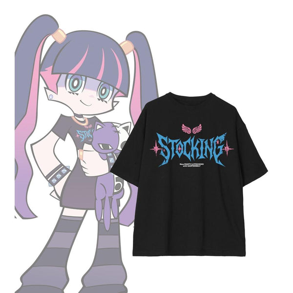 『New PANTY & STOCKING with GARTERBELT』描き下ろし ストッキング モデルver. 着用BIGシルエットTシャツ Bユニセックス