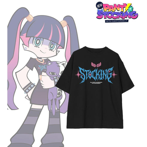 『New PANTY & STOCKING with GARTERBELT』描き下ろし ストッキング モデルver. 着用BIGシルエットTシャツ Bユニセックス