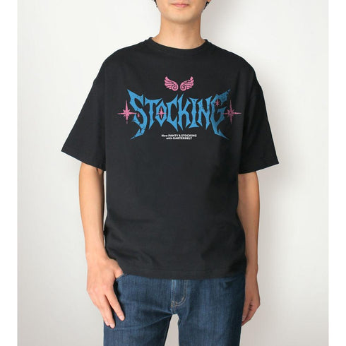 『New PANTY & STOCKING with GARTERBELT』描き下ろし ストッキング モデルver. 着用BIGシルエットTシャツ Bユニセックス