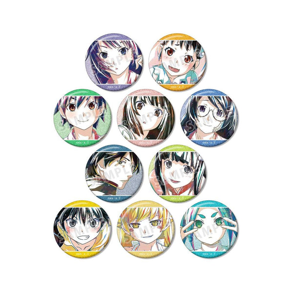 "Monogatari Series" Trading Ani-Art Glitter Pin Badges (Sold by the box)