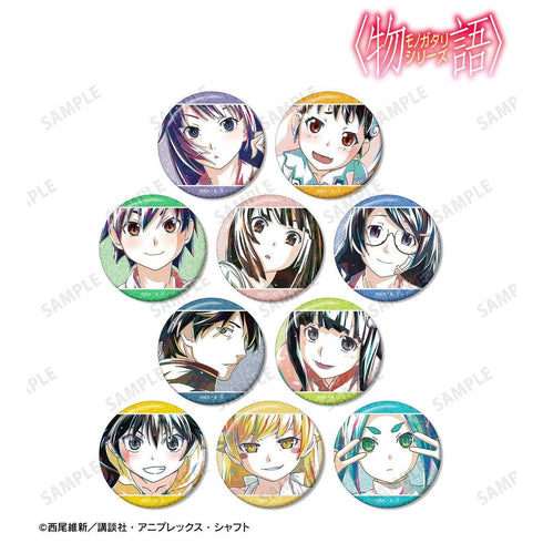 "Monogatari Series" Trading Ani-Art Glitter Pin Badges (Sold by the box)
