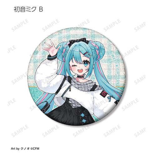 『初音ミク』描き下ろし 私服ver. Art by クノオ トレーディンググリッター缶バッジ(単位/BOX)【202608再販】