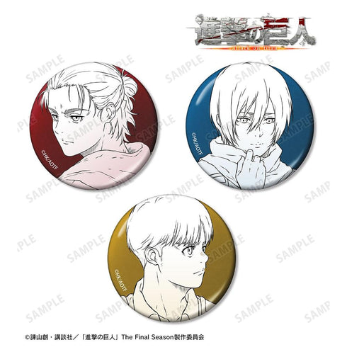『進撃の巨人』エレン&ミカサ&アルミン メタリック缶バッジ3個セット【202608再販】