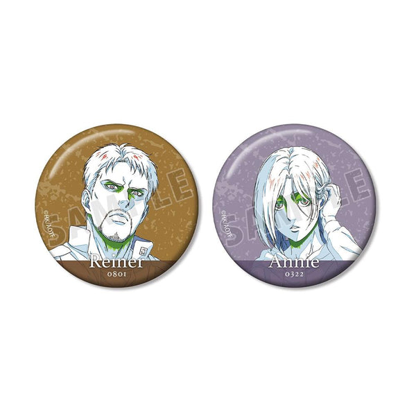 『進撃の巨人』ライナー&アニ 清書イラスト 缶バッジ2個セット