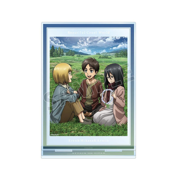 『進撃の巨人』エレン&ミカサ&アルミン 雑誌イラスト BIGアクリルスタンド