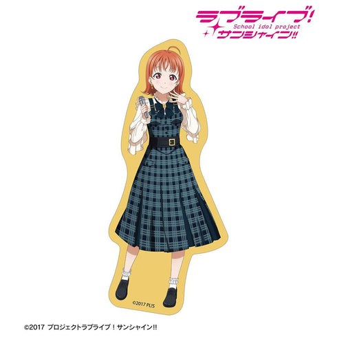 『ラブライブ!サンシャイン!!』描き下ろし 高海千歌 チェックワンピース衣装ver. ダイカットステッカー