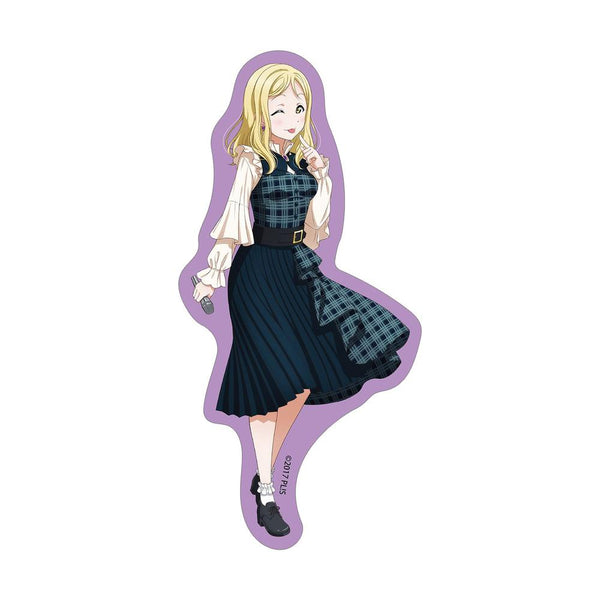 『ラブライブ!サンシャイン!!』描き下ろし 小原鞠莉 チェックワンピース衣装ver. ダイカットステッカー
