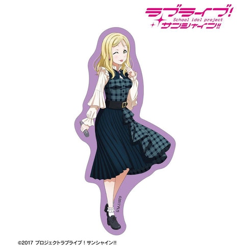 『ラブライブ!サンシャイン!!』描き下ろし 小原鞠莉 チェックワンピース衣装ver. ダイカットステッカー