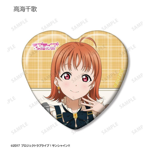 『ラブライブ!サンシャイン!!』描き下ろし チェックワンピース衣装ver. トレーディングハート型缶バッジ(単位/BOX)