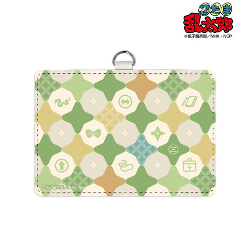 "Nintama Rantarō" Third-Grade Motif Pattern 2-Pocket Pass Case with Lanyard