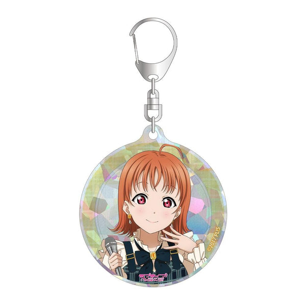 『ラブライブ!サンシャイン!!』描き下ろし 高海千歌 チェックワンピース衣装ver. ホログラムアクリルキーホルダー