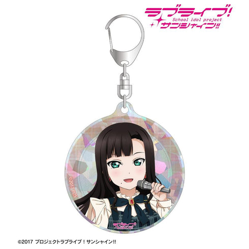 『ラブライブ!サンシャイン!!』描き下ろし 黒澤ダイヤ チェックワンピース衣装ver. ホログラムアクリルキーホルダー