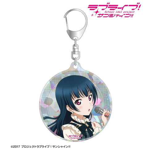 『ラブライブ!サンシャイン!!』描き下ろし 津島善子 チェックワンピース衣装ver. ホログラムアクリルキーホルダー