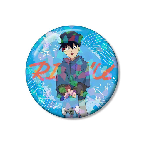 『モブサイコ100 III』描き下ろし 影山律 ストリートスポーツver. 76mmホログラム缶バッジ