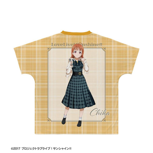 『ラブライブ!サンシャイン!!』描き下ろし 高海千歌 チェックワンピース衣装ver. フルグラフィックTシャツユニセックス