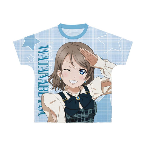 『ラブライブ!サンシャイン!!』描き下ろし 渡辺 曜 チェックワンピース衣装ver. フルグラフィックTシャツユニセックス