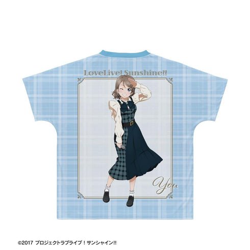 『ラブライブ!サンシャイン!!』描き下ろし 渡辺 曜 チェックワンピース衣装ver. フルグラフィックTシャツユニセックス