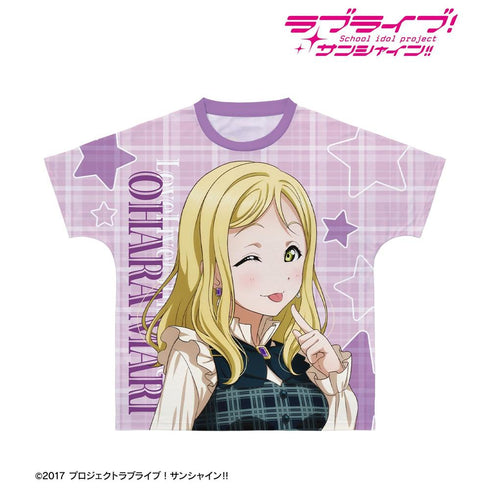 『ラブライブ!サンシャイン!!』描き下ろし 小原鞠莉 チェックワンピース衣装ver. フルグラフィックTシャツユニセックス