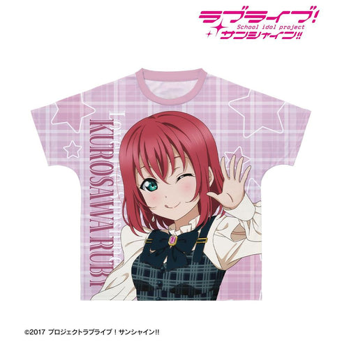 『ラブライブ!サンシャイン!!』描き下ろし 黒澤ルビィ チェックワンピース衣装ver. フルグラフィックTシャツユニセックス