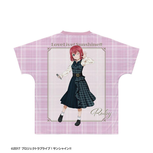 『ラブライブ!サンシャイン!!』描き下ろし 黒澤ルビィ チェックワンピース衣装ver. フルグラフィックTシャツユニセックス