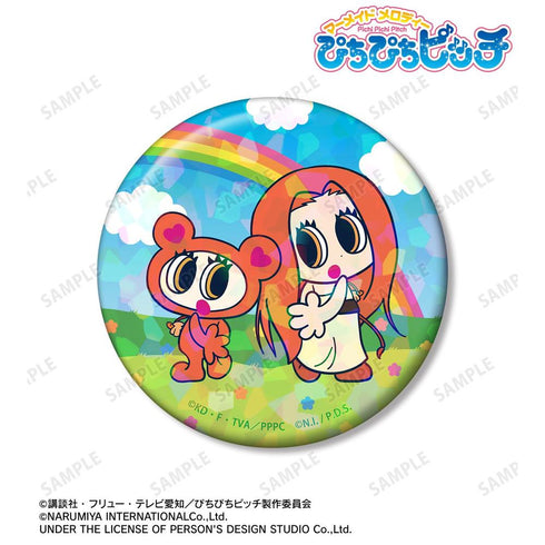『ぴちぴちピッチ』ANGEL BLUEコラボ 沙羅&ナカムラくん 75mmホログラム缶バッジ