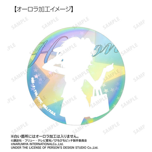 "Pichi Pichi Pitch" x ANGEL BLUE Collaboration: Original Illustration - Hanae Hōshō 75mm Aurora Pin Badge Ver. A