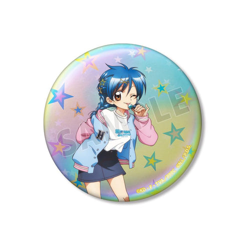 『ぴちぴちピッチ』ANGEL BLUEコラボ 描き下ろし 宝生 波音 75mmオーロラ缶バッジ ver.B