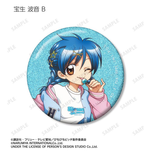 "Pichi Pichi Pitch" x ANGEL BLUE Collaboration: Original Illustration Trading Glitter Pin Badges (Sold by the box)