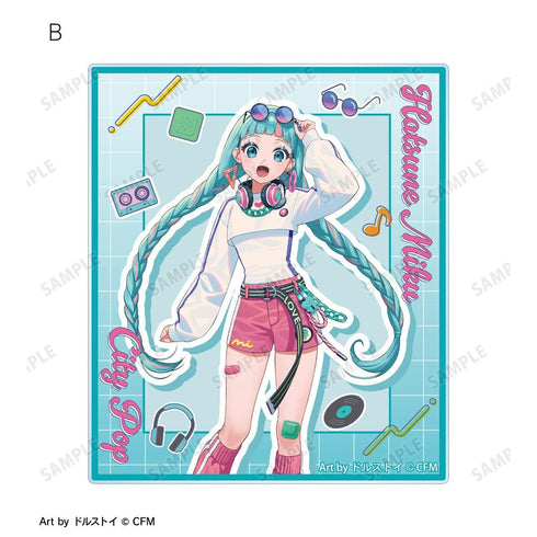 『初音ミク』描き下ろし 初音ミク シティポップver. Art by ドルストイ アクリルカード2枚セット