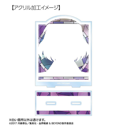 "Blood Blockade Battlefront & BEYOND" Chain & Kou Aure Glass BIG Acrylic Stand