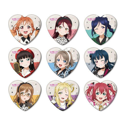《Love Live! Sunshine!!》全新绘制 The Blue Swell 服装版 心形收藏徽章(单位/盒)