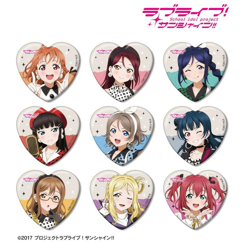 《Love Live! Sunshine!!》全新绘制 The Blue Swell 服装版 心形收藏徽章(单位/盒)