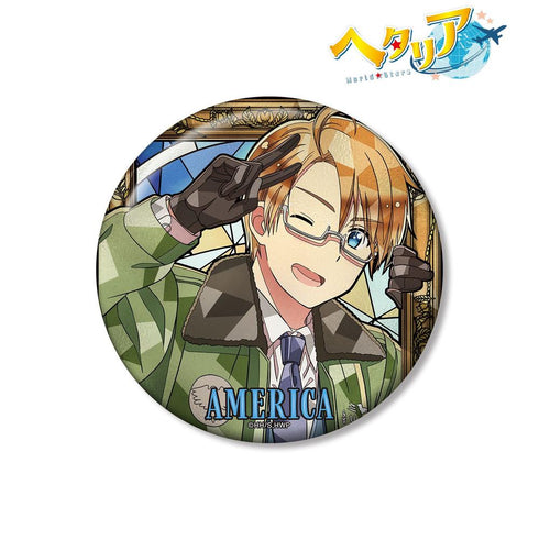 『ヘタリア World★Stars』アメリカ Aure Glass 100mm缶バッジ