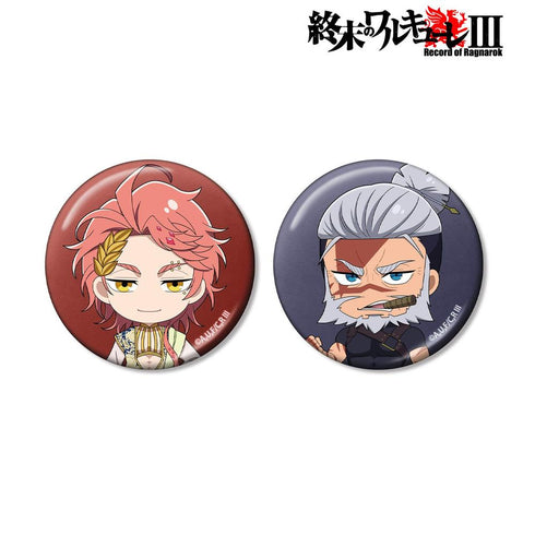 『終末のワルキューレIII』アポロン&レオニダス王 ちびキャラ メタリック缶バッジ2個セット