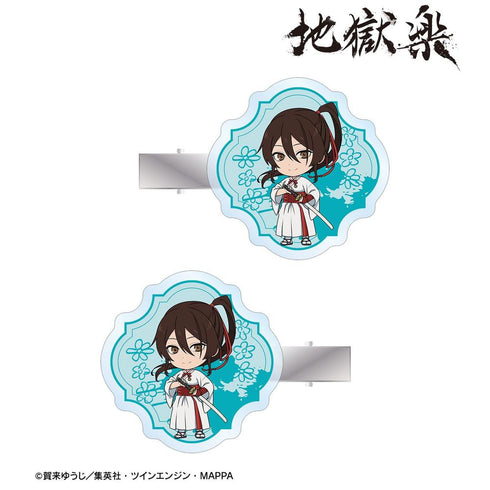 "Jiguroku" Sakiri Chibi Character Acrylic Hair Clip 2-Piece Set