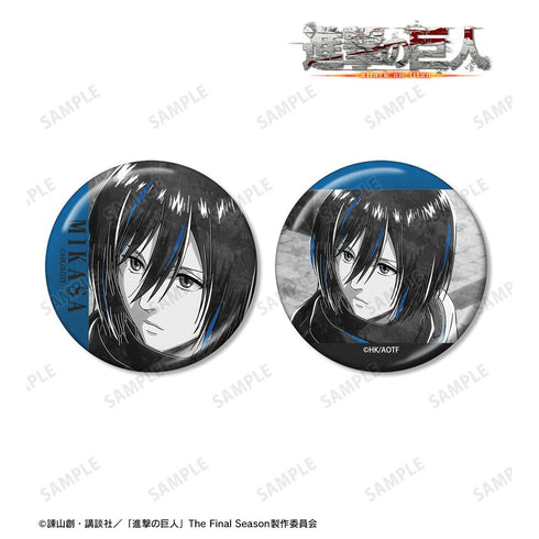"Attack on Titan" Mikasa Ani-Art BLACK LABEL Vol. 3: Set of 2 Metallic Pin Badges