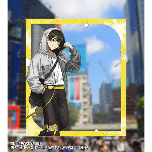 『ブルーロック』描き下ろし 蜂楽 廻 モノトーンストリートファッションver. アクリルカード2枚セット