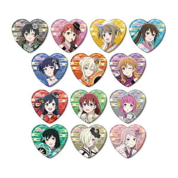 『ラブライブ!虹ヶ咲学園スクールアイドル同好会』描き下ろし 着物ドレスver. トレーディングハート型缶バッジ(単位/BOX)