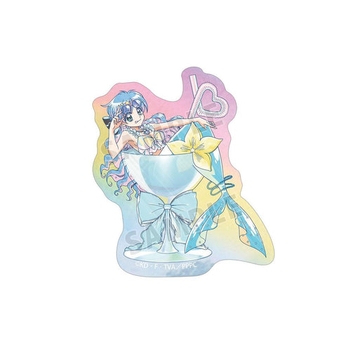 『ぴちぴちピッチ』描き下ろし 波音 カクテルグラスver. Ani-Art clear label オーロラダイカットステッカー