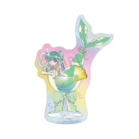 『ぴちぴちピッチ』描き下ろし リナ カクテルグラスver. Ani-Art clear label オーロラダイカットステッカー