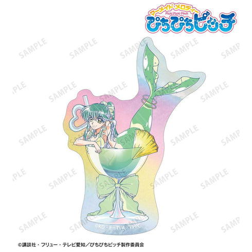 『ぴちぴちピッチ』描き下ろし リナ カクテルグラスver. Ani-Art clear label オーロラダイカットステッカー