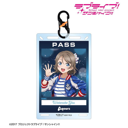 『ラブライブ!サンシャイン!!』描き下ろし 渡辺 曜 3rdソロコンサートver. カラビナ付きカード型アクリルキーホルダー