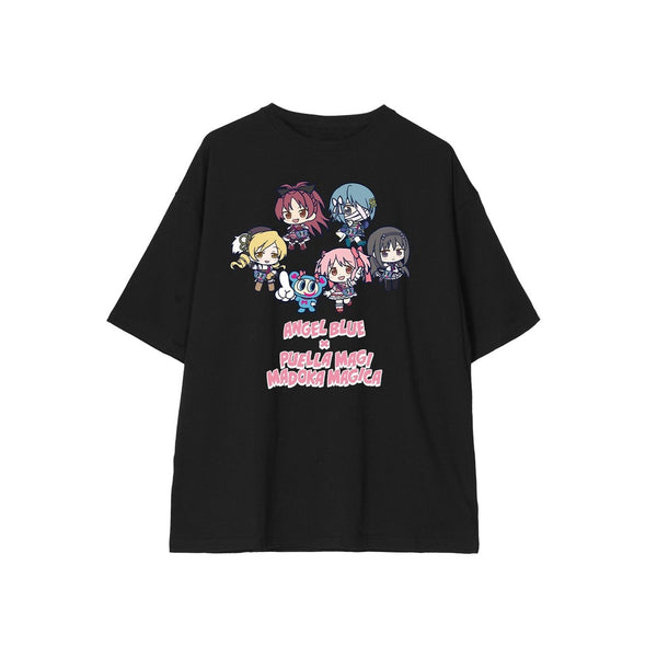 『魔法少女まどか☆マギカ〈ワルプルギスの廻天〉』ANGEL BLUEコラボ 集合 ちびキャラ BIGシルエットTシャツユニセックス