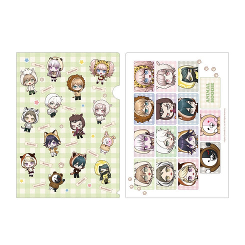 "Danganronpa Series" Group of Chibi Characters in Animal Hoodies Clear File